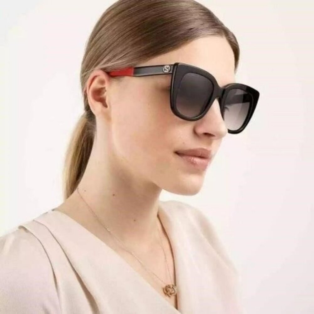 BRAND NEW GUCCI GG0163SN 003 Black Grey Women Sunglasses","description":"AUTHENT - Picture 8 of 12